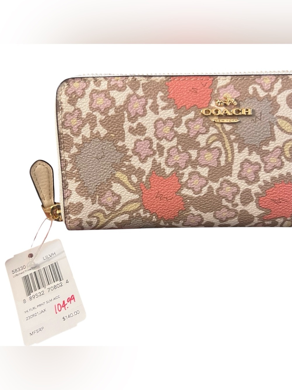 Coach Slim Accordion Floral Zip Wallet, NWT - Picture 3 of 15